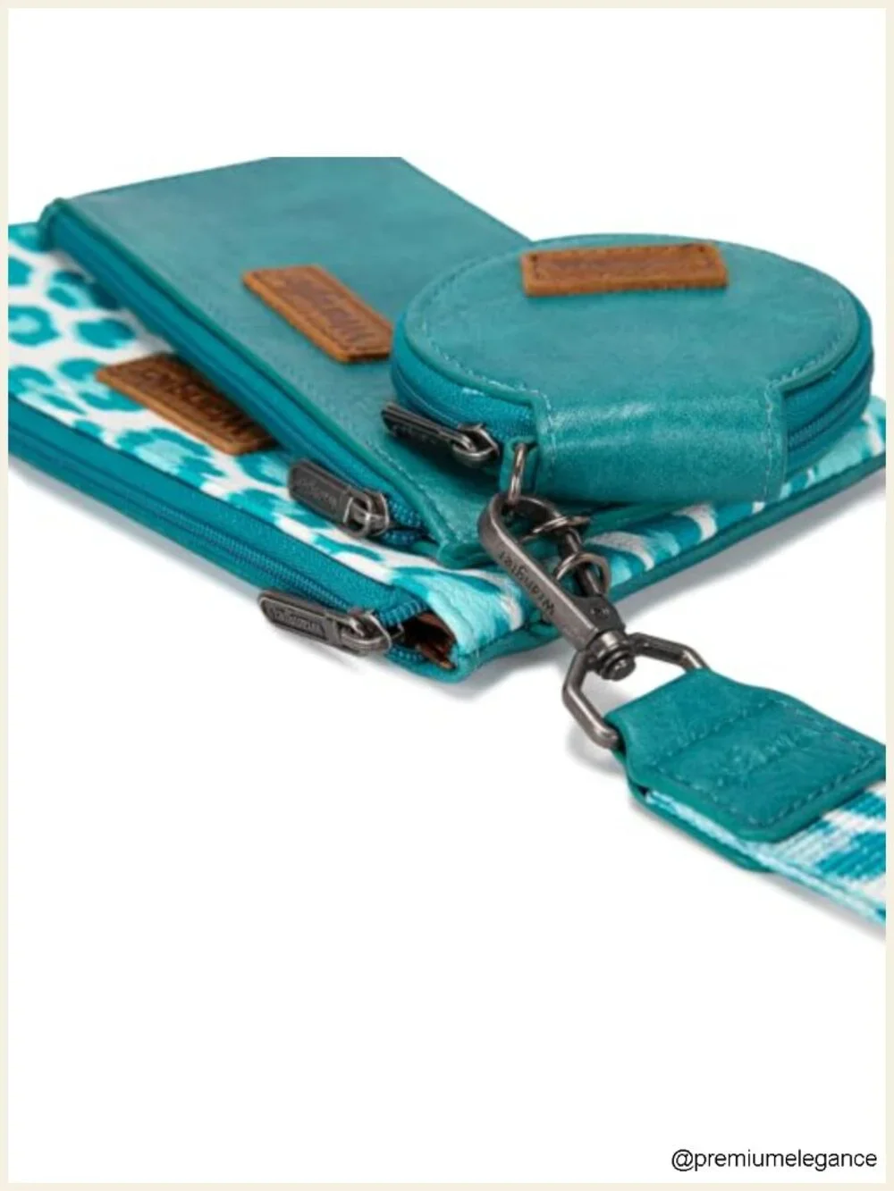Faux Leather RFID Blocking Wristlet Wallet with Detachable Coin Purse